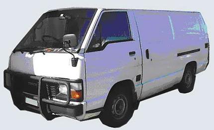 Police are seeking a 1983-84 Toyota Hiace van.